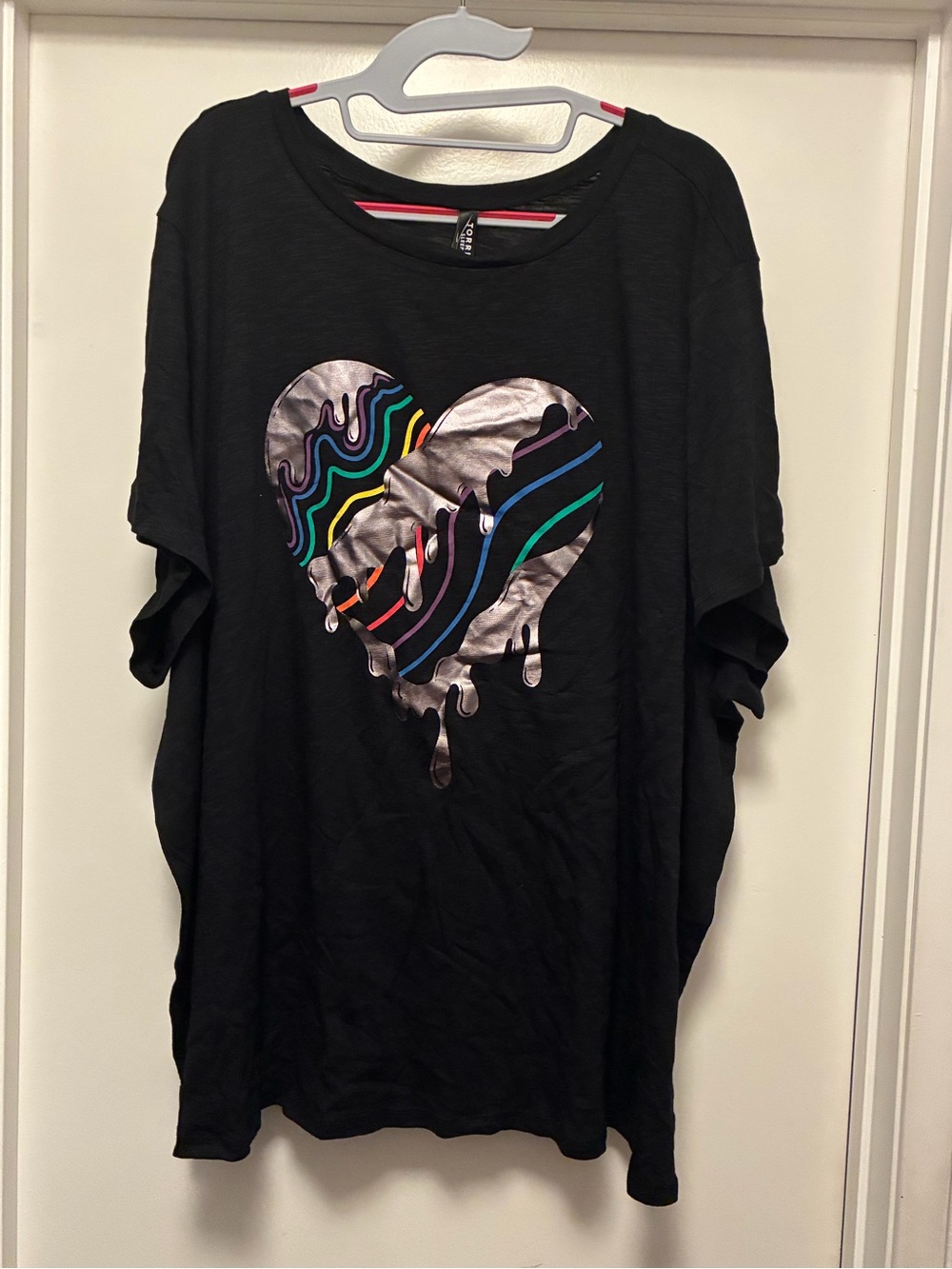 Torrid super soft classic sleep tee- rainbow hearts